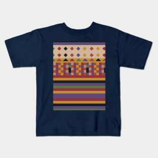 Stripes and squares ethnic pattern Kids T-Shirt